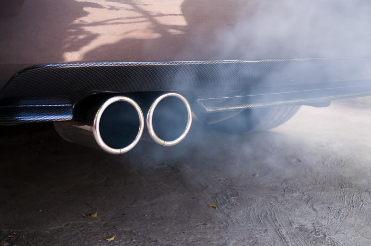 exhaust coming out of a car