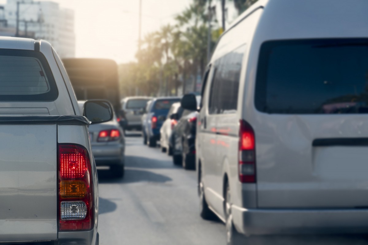 Brake lights on various vehicles